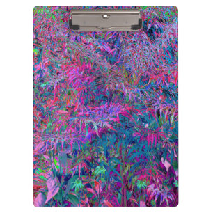 Abstract Psychedelic Rainbow Colours Foliage Garde Clipboard