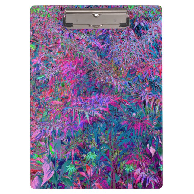 Abstract Psychedelic Rainbow Colours Foliage Garde Clipboard (Front)