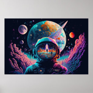 Abstract Psychedelic Space Poster