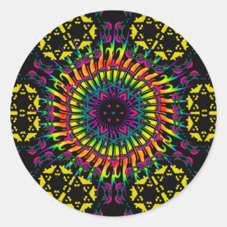 Abstract / Psychedelic Spiral Vortex Classic Round Sticker