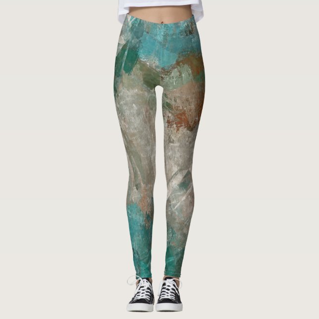 Abstract Psychedelic Strokes Texture. Leggings (Front)