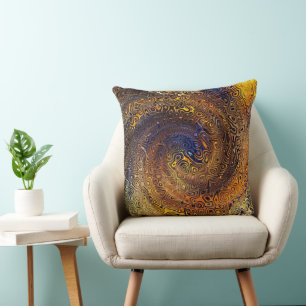Abstract  Psychedelic Swirl Pattern Colourful Art Cushion