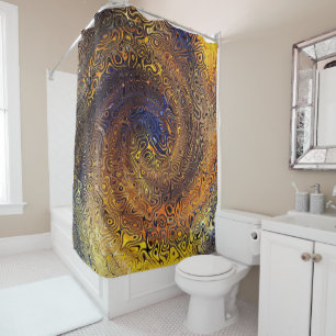 Abstract Psychedelic Swirl Pattern Colourful Art Shower Curtain
