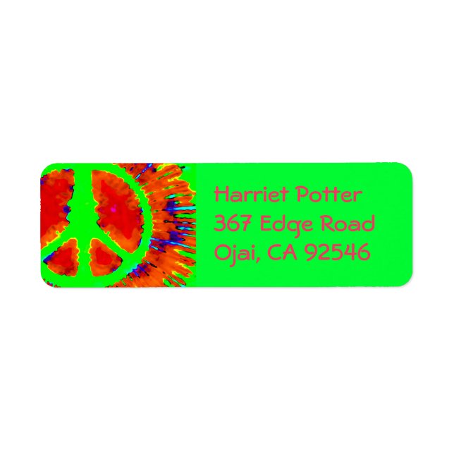 Abstract Psychedelic Tie-Dye Peace Sign (Front)
