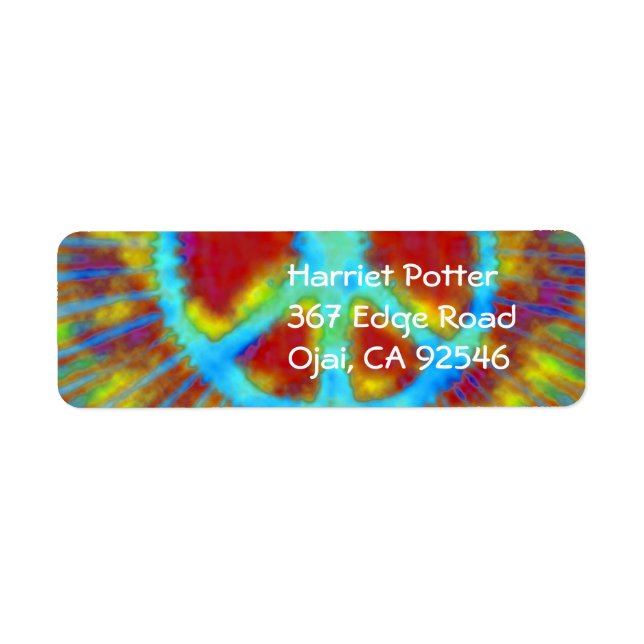 Abstract Psychedelic Tie-Dye Peace Sign (Front)