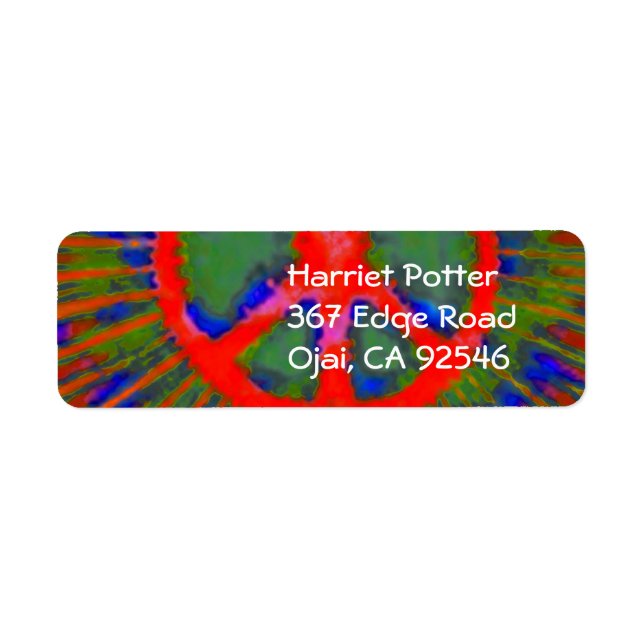 Abstract Psychedelic Tie-Dye Peace Sign (Front)