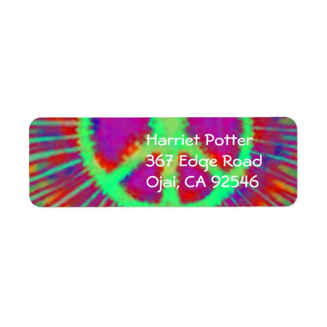 Abstract Psychedelic Tie-Dye Peace Sign (Front)
