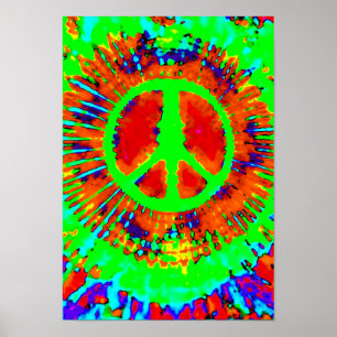 Abstract Psychedelic Tie-Dye Peace Sign