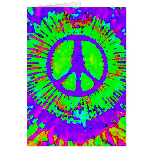 Abstract Psychedelic Tie-Dye Peace Sign (Front)