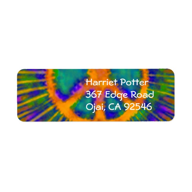 Abstract Psychedelic Tie-Dye Peace Sign (Front)