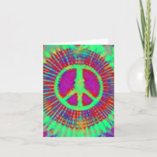 Abstract Psychedelic Tie-Dye Peace Sign Card