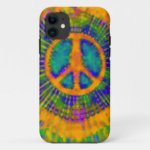 Abstract Psychedelic Tie-Dye Peace Sign iPhone 11 Case