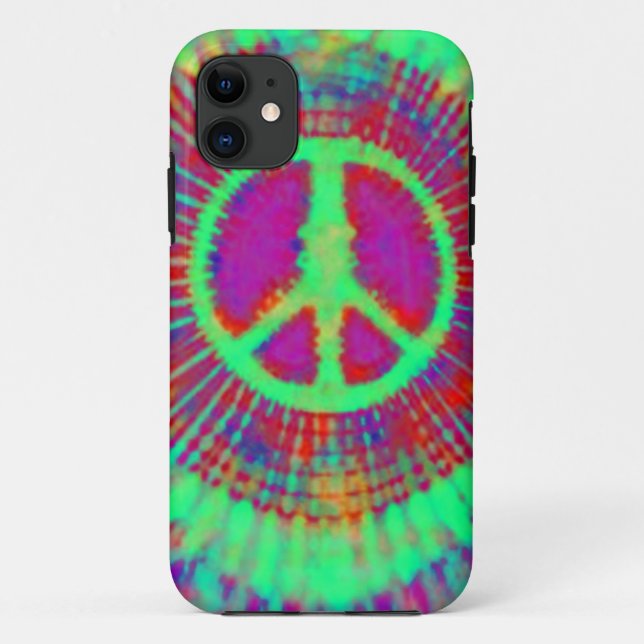 Abstract Psychedelic Tie-Dye Peace Sign Case-Mate iPhone Case (Back)