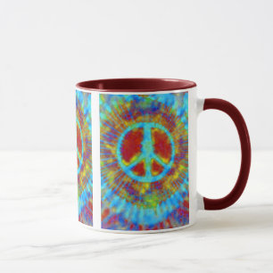 Abstract Psychedelic Tie-Dye Peace Sign Mug