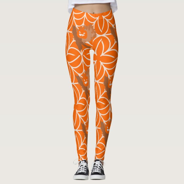 Abstract Pumpkin Leggings (Front)