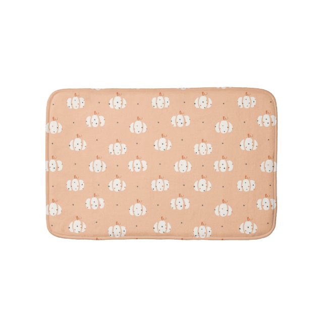 Abstract Pumpkin Pattern Bath Mat (Front)