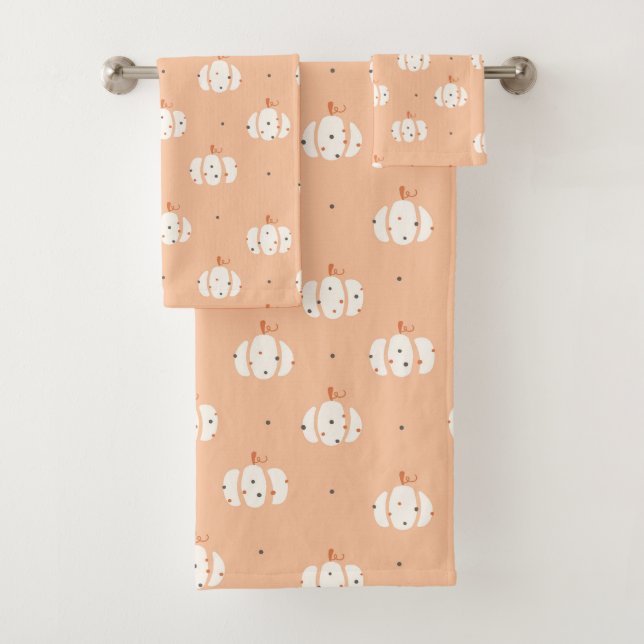 Abstract Pumpkin Pattern Bath Towel Set (Insitu)