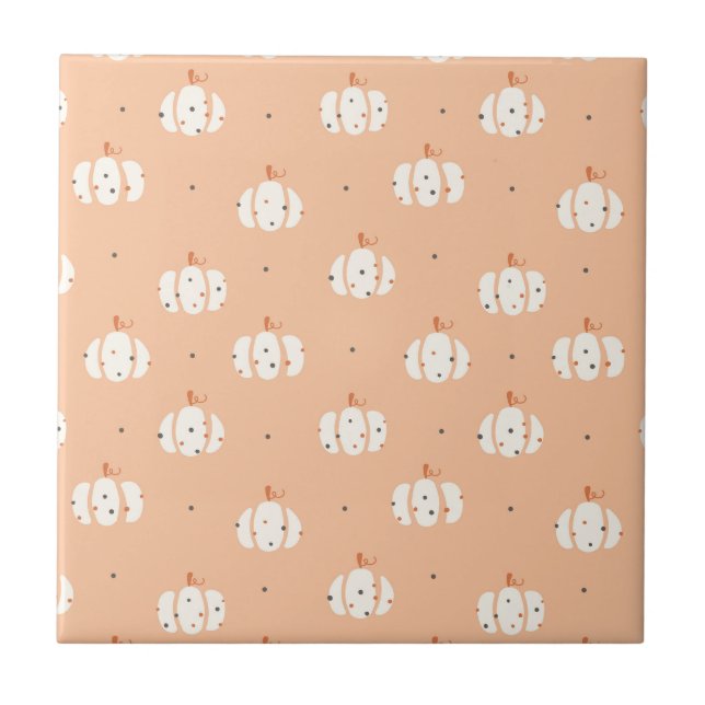 Abstract Pumpkin Pattern Ceramic Tile (Front)