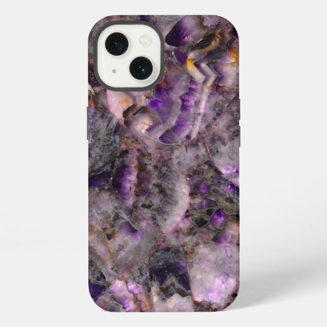Abstract purple amethyst quartz marble granite  iPhone case (Back)