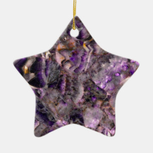 Abstract purple Amethyst Quartz, purple granite Ceramic Tree Decoration