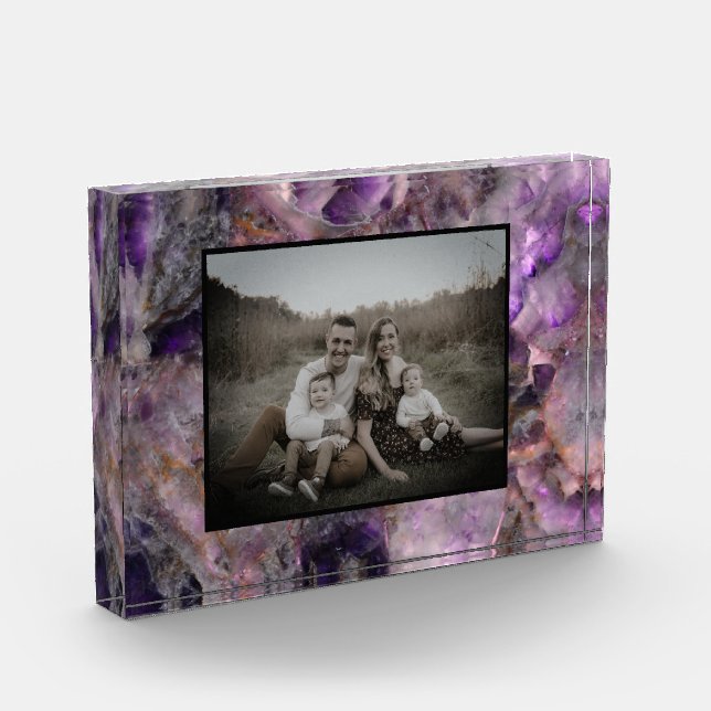 Abstract purple Amethyst Quartz, purple granite Photo Block (Left)