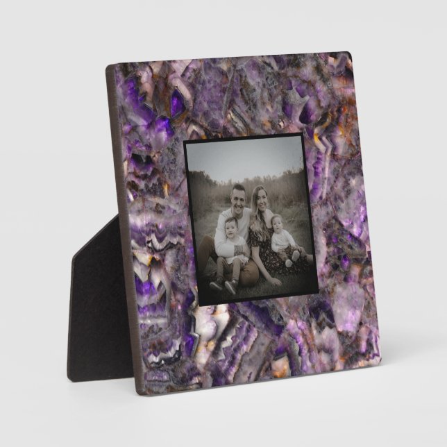 Abstract purple Amethyst Quartz, purple granite Plaque (Front)
