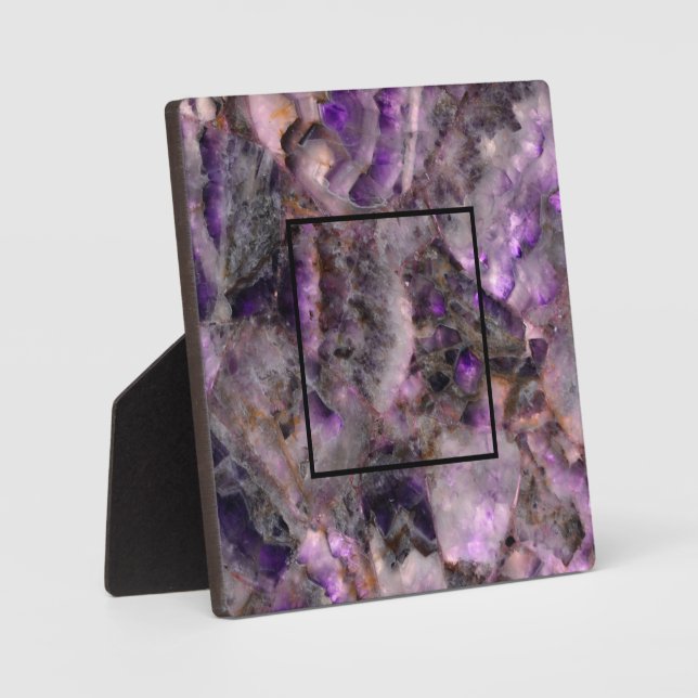 Abstract purple Amethyst Quartz, purple granite Plaque (Front)