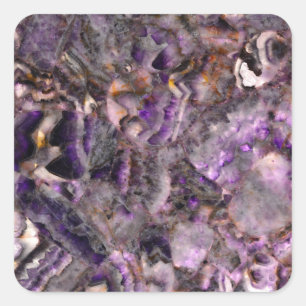 Abstract purple Amethyst Quartz, purple granite Square Sticker