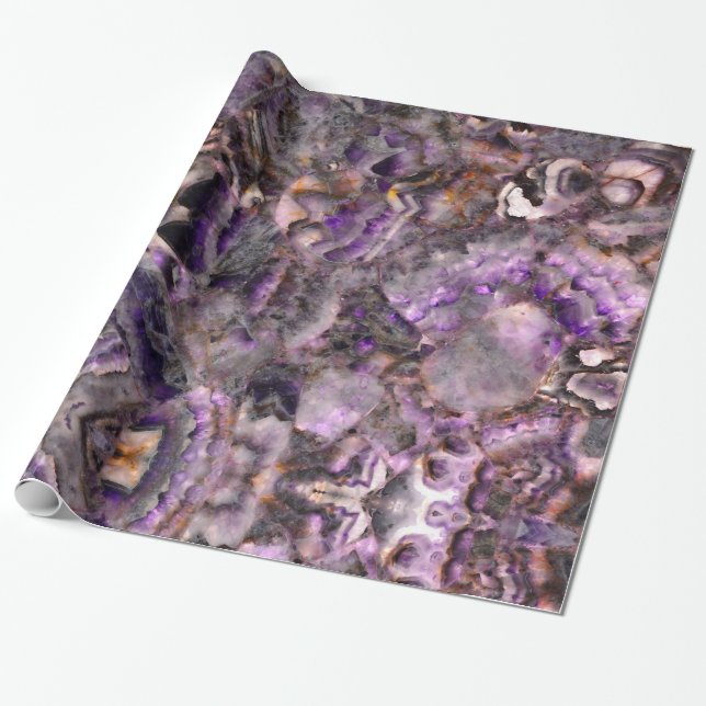 Abstract purple Amethyst Quartz, purple granite Wrapping Paper (Unrolled)