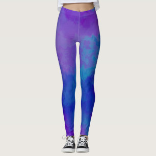 Abstract Purple and Blue Leggings