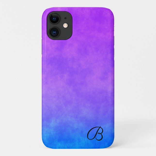 Abstract Purple and Blue Personalised Phone Case (Back)