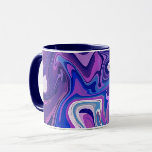 Abstract Purple and Blue Swirl Design Mug