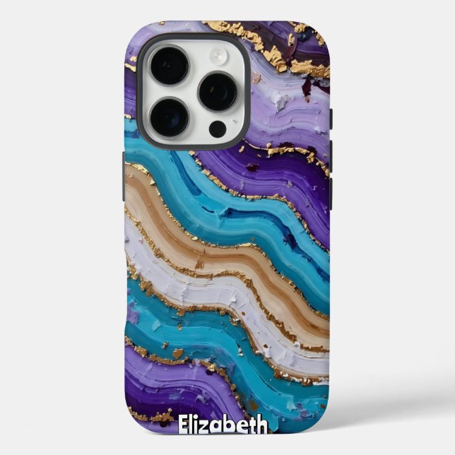 Abstract Purple and Blue Topography Case-Mate iPhone Case (Back)