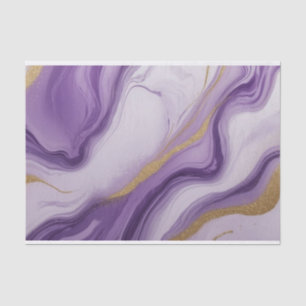 Abstract Purple and Faux Gold Glitter Marble  Tissue Paper
