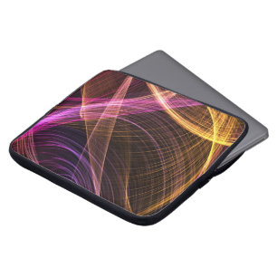 ABSTRACT purple and gold Laptop Sleeves