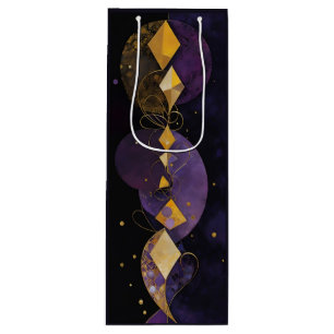 Abstract Purple and Gold Wine Gift Bag
