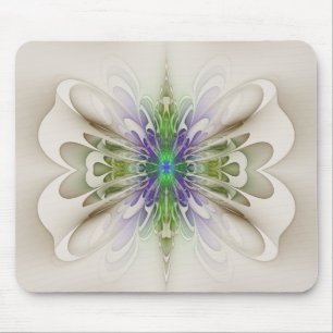 Abstract Purple and Green Butterfly "Gowan Grove" Mouse Mat