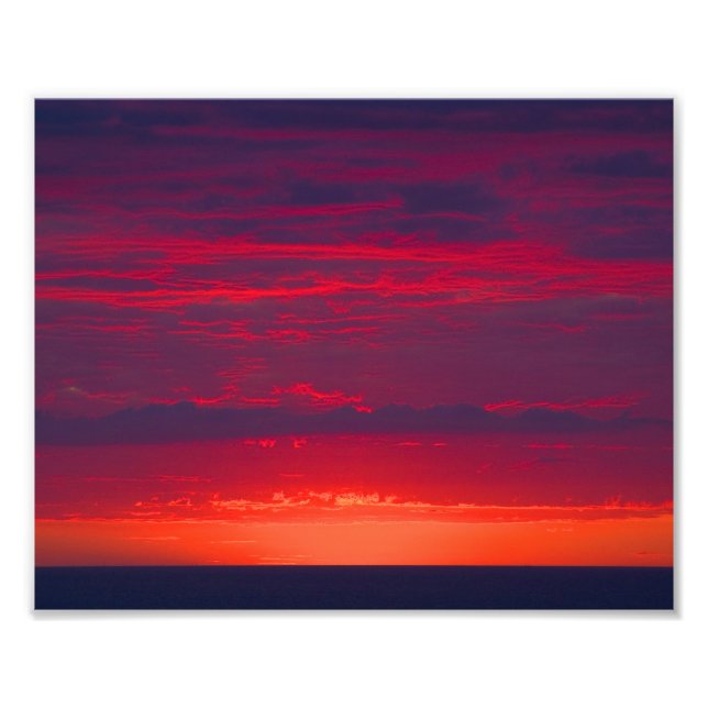 Abstract Purple and Orange Sunset Photo Print (Front)