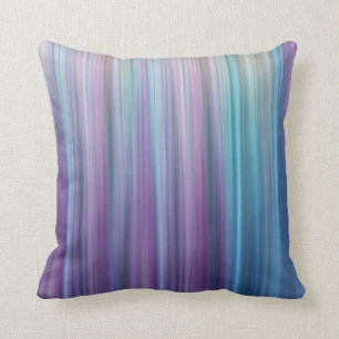 Abstract Purple and Teal Gradient Stripes Pattern Cushion