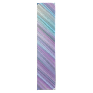 Abstract Purple and Teal Gradient Stripes Pattern Short Table Runner