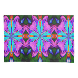 Abstract Purple And Turquoise Kaleidoscope Art Pillowcase