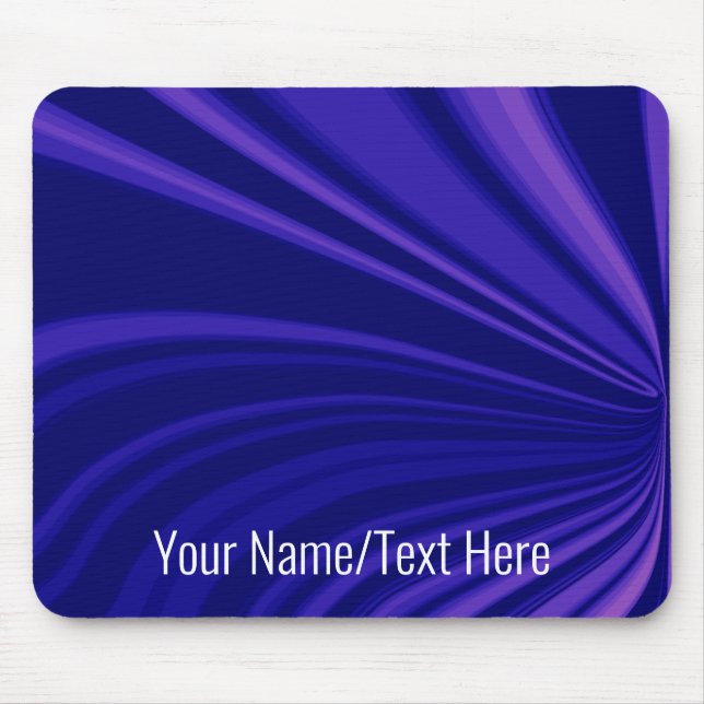 Abstract Purple and White Name Text Template Mouse Mat (Front)