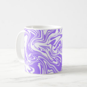 Abstract Purple and White Swirl Design Coffee Mug