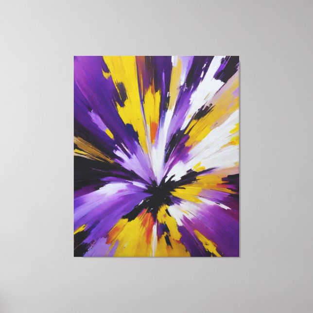 abstract purple and yellow canvas print (Front)