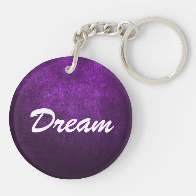 Abstract Purple Background Or Paper With Bright Key Ring (Back)