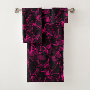 Abstract purple bath towel set