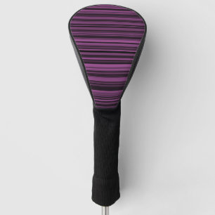Abstract Purple Black Stripes Golf Head Cover