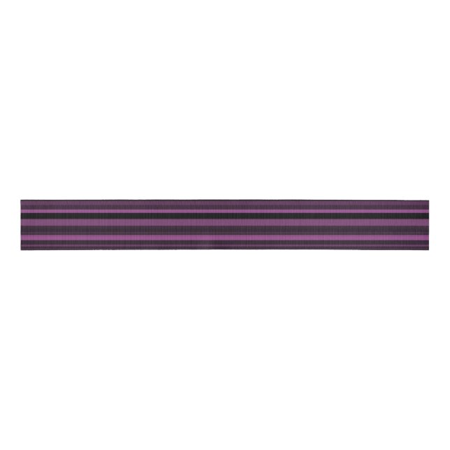 Abstract Purple Black Stripes Grosgrain Ribbon (Front)