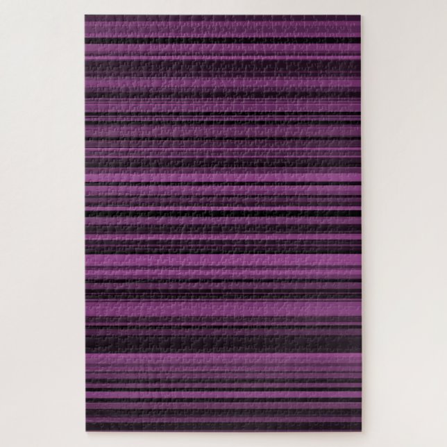 Abstract Purple Black Stripes Jigsaw Puzzle (Vertical)