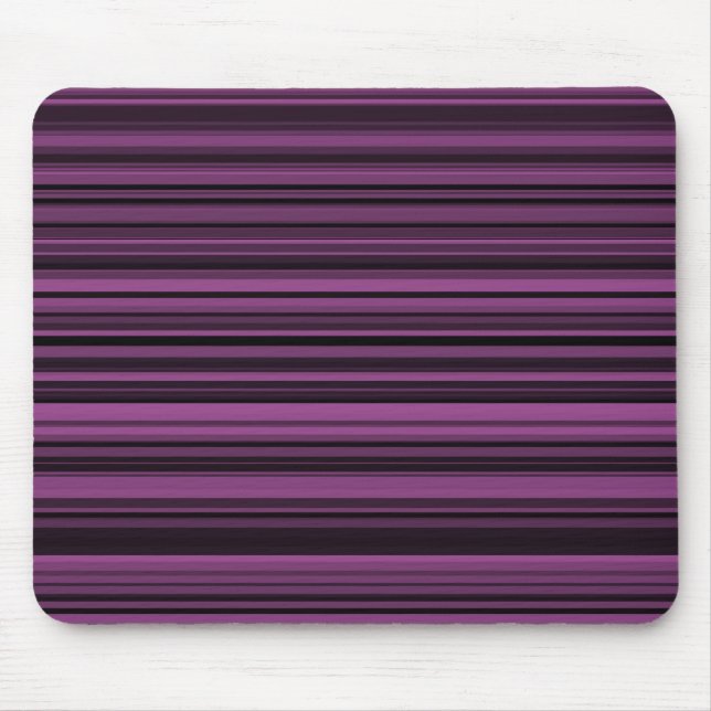 Abstract Purple Black Stripes Mouse Mat (Front)